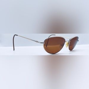 Vintage Fratelli Lozza Alexandra Gold Silver Oval Sunglasses Frames Only